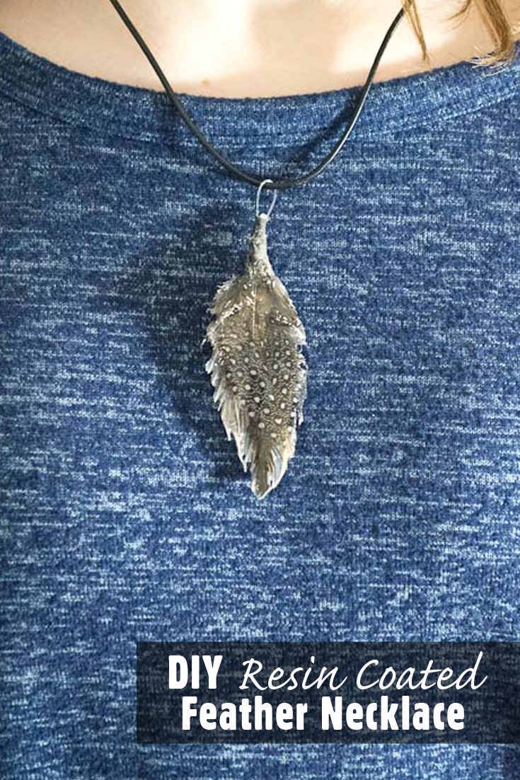 Today I am going to share with you how I made this Resin Coated Feather Necklace using Envirotex Jewelry Resin and a feather from the craft store. via @resincraftsblog
