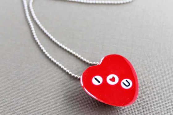 Valentine’s Day Necklace with Letter Beads