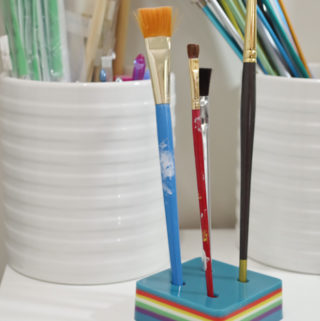 Layering Resin - DIY Pencil Holder- resin holder can be for paintbrushes as well