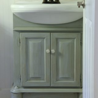 Bath-Cabinet-Makeover-with-General-Finishes-Persian-Blue-Glazed-with-Van-Dyke-Brown-artsychicksrule