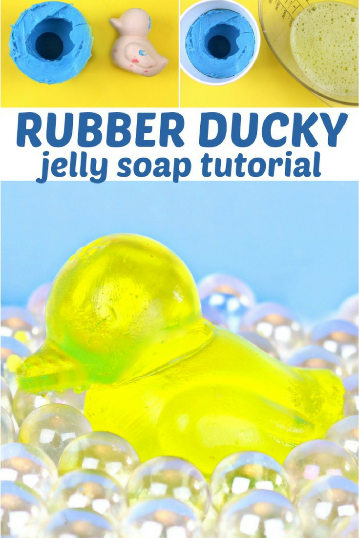 Make your own Rubber Ducky Jelly Soaps! #crafts #soap #spa via @resincraftsblog