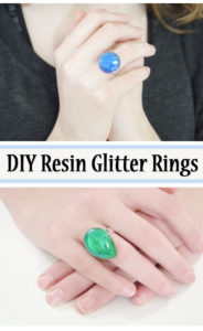DIY resin glitter rings pinterest image