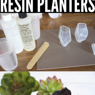 resin geometric succulent planters Easycast Fastcast diy resincraftsblog pin (1)