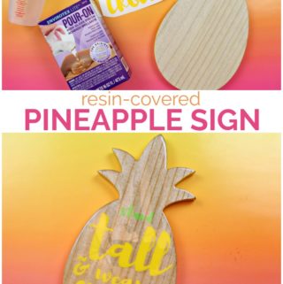 DIY Resin Covered Pineapple Sign