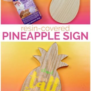 DIY Resin Covered Pineapple Sign