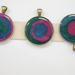 Sparkling Dripped Resin Pendants - finished pendants