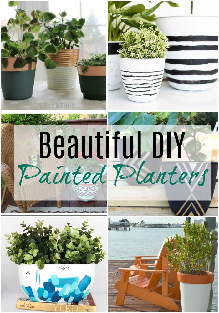 Beautiful DIY Painted Planters via @resincraftsblog