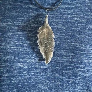 resin feather necklace