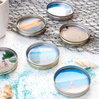 Summer vacation photo coasters with resin-0317