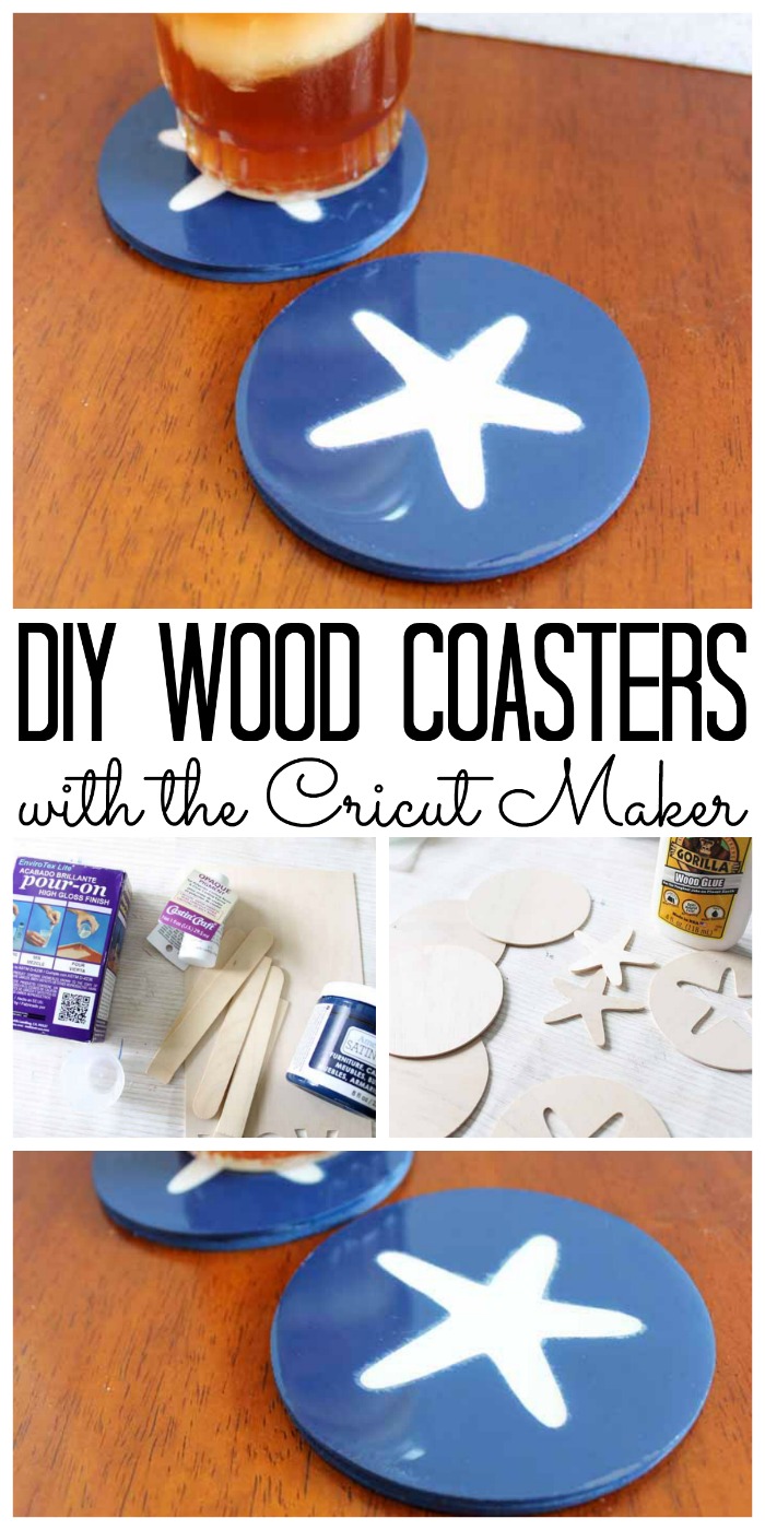 Did you know that you can cut wood on the Cricut Maker for projects like these DIY wood coasters?  See how to make them and protect them with resin here!  via @resincraftsblog