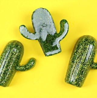 DIY Glittery Resin Cactus