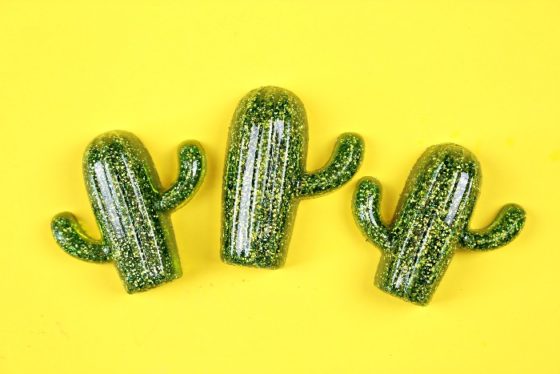 DIY Glittery Resin Cacti