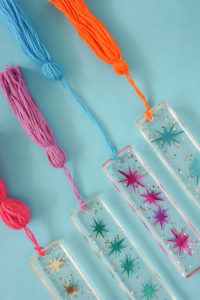 Resin bookmarks with tassels