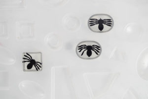 DIY Spider Resin Rings - with bubbles popped, let cure for 24 hours