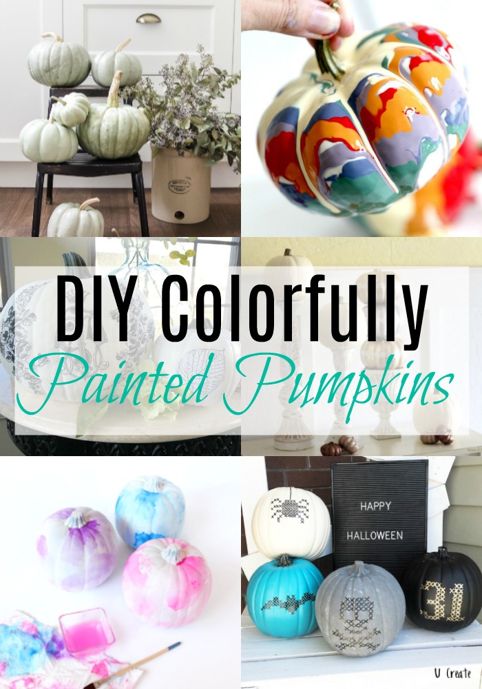DIY Colorfully Painted Pumpkins via @resincraftsblog