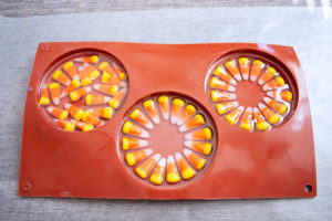 Clear resin layer in the candy corn