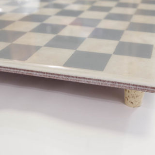 Upcycle Tile to Resin Coated Chess Board - let super glue dry