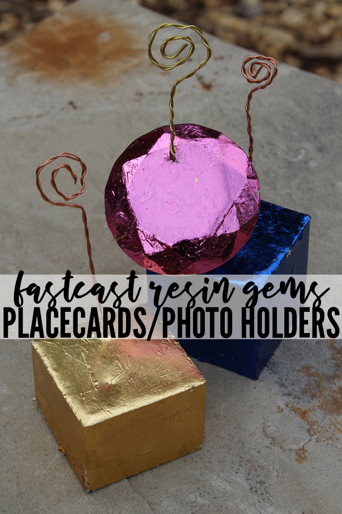 FastCast Resin Metallic Gem Place-card Photo Holders DIY via @resincraftsblog
