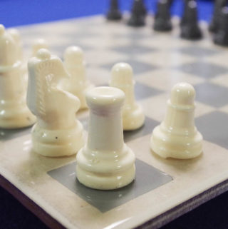 DIY Resin Chess Pieces- up close of white pieces