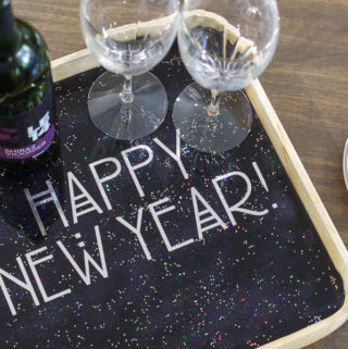 Happy New Year Glitter Resin Tray- final photo above