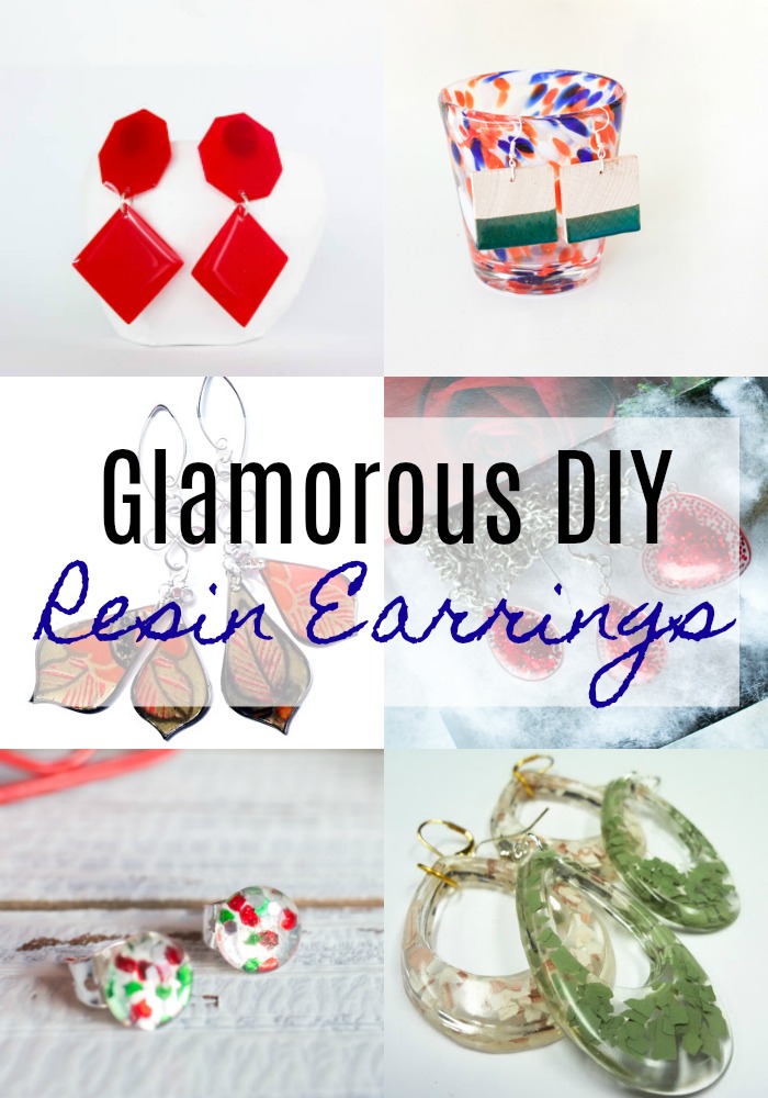 Glamorous DIY Resin Earrings via @resincraftsblog