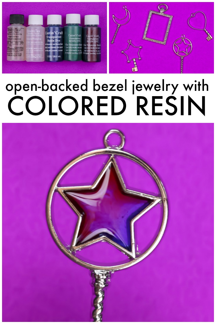 You can create stunning stained glass inspired pieces when you fill open-backed bezel jewelry with colored resin. via @resincraftsblog