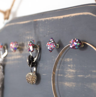 DIY Rustic Glam Jewelry Organizer