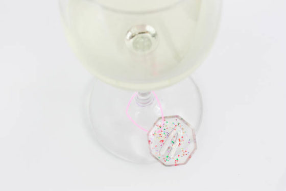 Glitter Resin Wine Charms