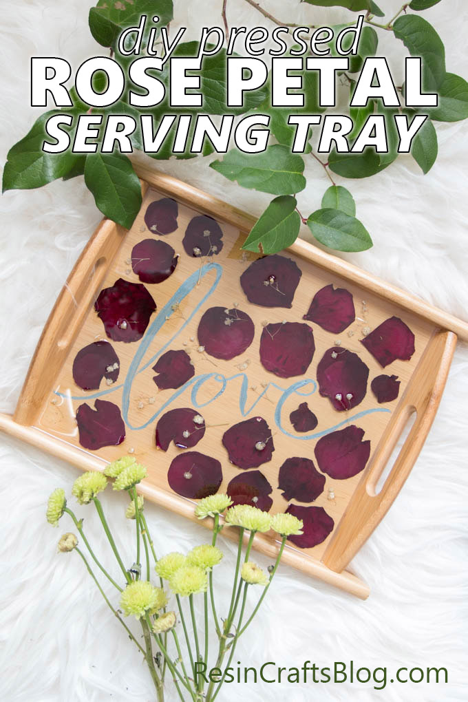 Preserve that lovely bouquet you’ll receive for Valentine’s Day throughout the year by creating a pretty and practical pressed petal serving tray. #resin #resincrafts #diy #servingtray #driedflowers #pressedflowers #valentines via @resincraftsblog
