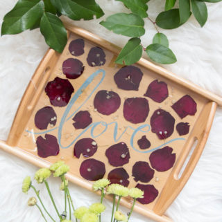 Pressed rose petals serving tray-2042