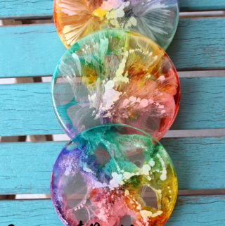 how to make an alcohol ink petrified rainbow coaster diy pin