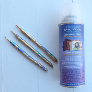resin easysculpt clay covered crochet hooks with gold leaf (3)