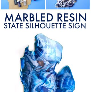 Marbled Resin State Silhouette Sign