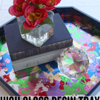 metallic leaf high gloss resin hexagon serving tray (1)