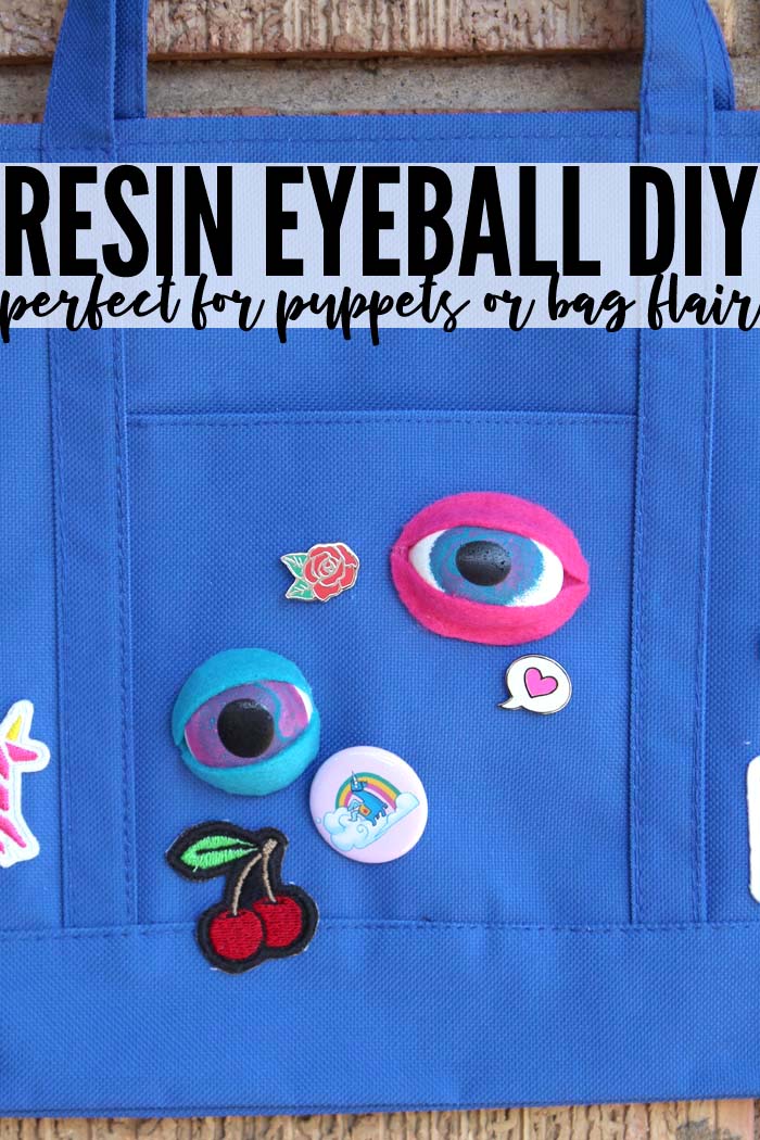 Resin Eyes Tutorial for Dolls, Puppets, Monsters, Dragons or Bag Flair!  Simple to make and so many fun uses.  Using EasyCast Resin #resincrafts #resincraftsblog #resineyes #eyeballs #easycastresin via @resincraftsblog