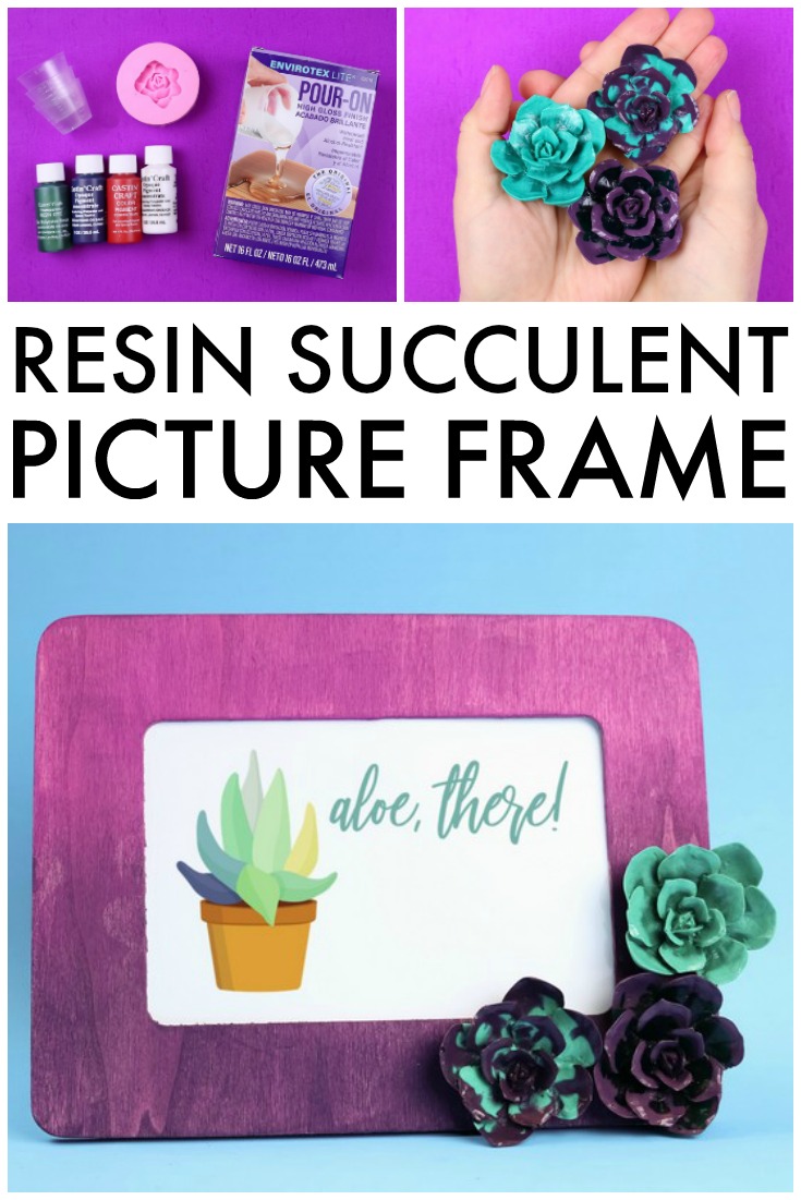 Even if you don't have a green thumb, you can still make succulents part of your home decor. Make a resin succulent embellished frame using EnviroTex Lite resin and a silicone mold. via @resincraftsblog