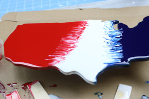 swirling red, white, and blue resin for patriotic decor