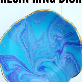 Marbled with gold edge Resin ring dish (2)