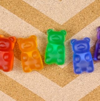 Rainbow Gummy Bear Thumbtacks social