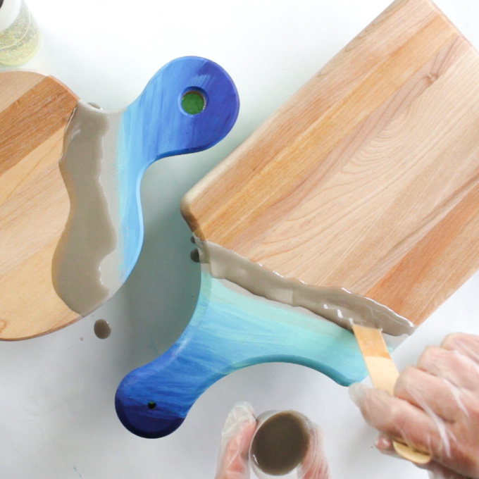 Coastal-Inspired Wooden Cutting Boards with Resin - Resin ...