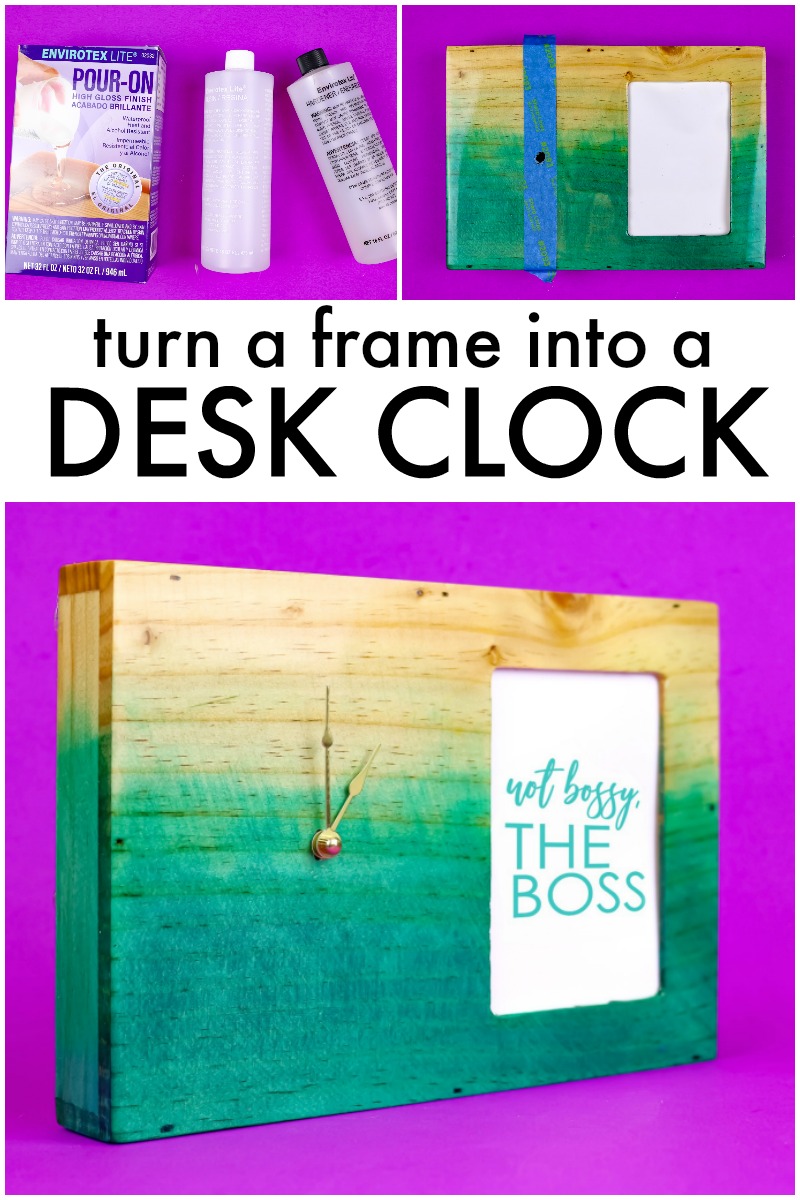 Make your own desk clock from an inexpensive wooden frame. via @resincraftsblog