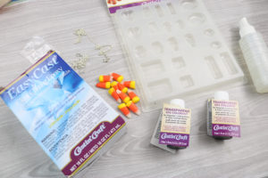 supplies to make a candy corn necklace