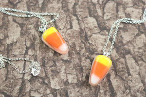 an easy way to add candy corn to a necklace