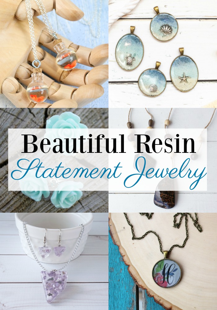 Beautiful DIY Resin Statement Jewelry via @resincraftsblog