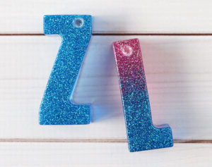 Resin Letters with a drilled hole