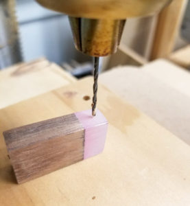 Drill resin with drill press