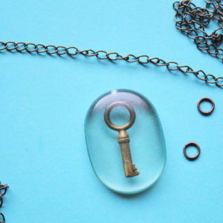 skeleton key encased in resin necklace (7)