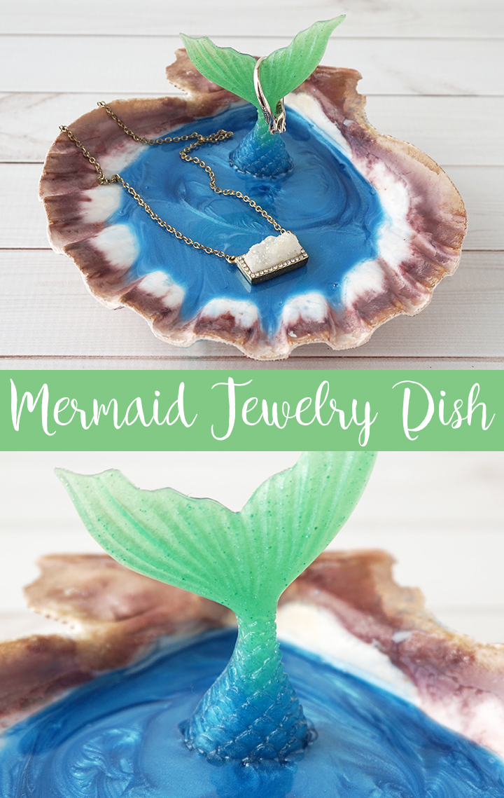 DIY Mermaid Jewelry Dish via @resincraftsblog