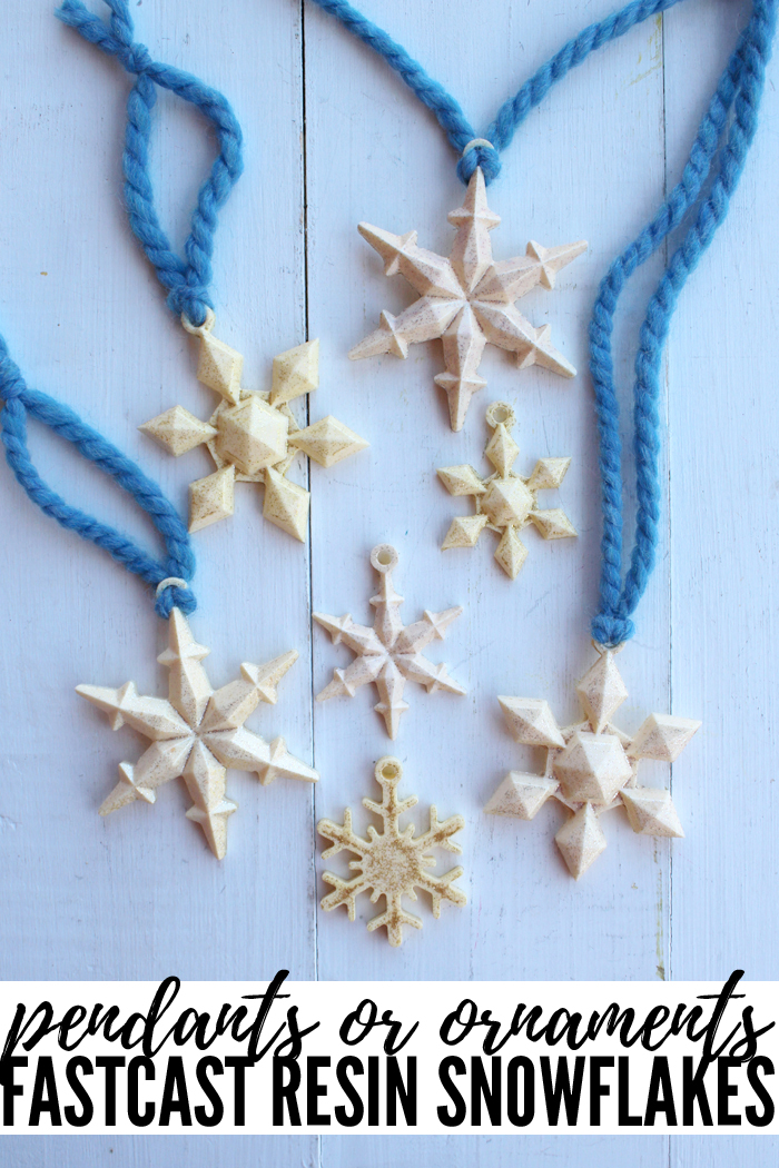 Make a Snowflake Ornament for a Christmas tree or favors for a Frozen Ice Princess themed party, this fun Snowflake Pendant Necklace DIY Craft! via @resincraftsblog