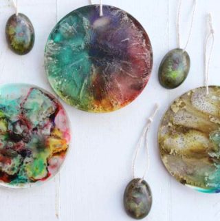 resin alcohol ink Christmas tree ornaments (11)